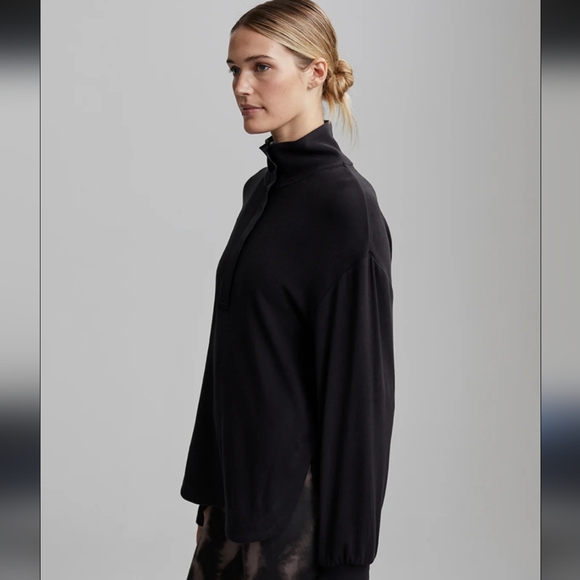 Varley Roeder Half Zip Midlayer Black Long Sleeve Pullover L Large Fleece